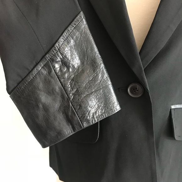 Elizabeth and James Blazer Leather Patched Sz 10 - Picture 4 of 7